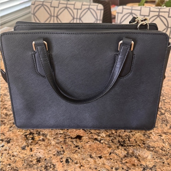 Kate Spade Laurel Way Reese Satchel Bag.  Black with gold lettering. - Picture 6 of 8